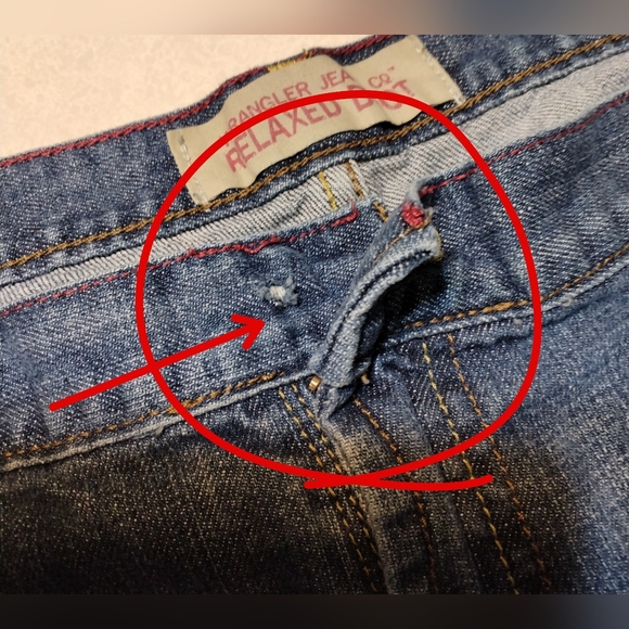 Wrangler Jeans Co. Men's 42 x 32 Relaxed Fit Bootcut Denim Blue Work Jeans Used - Picture 11 of 12